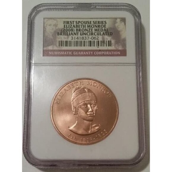 2008 Elizabeth Monroe U.S. Mint First Spouse Bronze Medal BU NGC - Picture 1 of 2